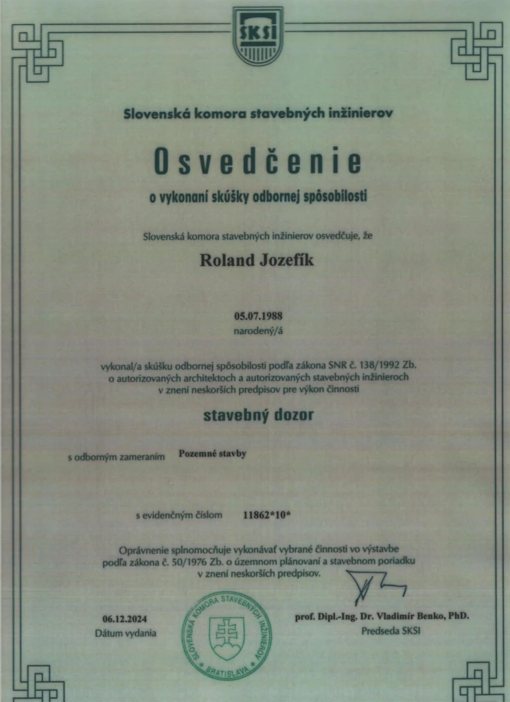 Certifikát 3